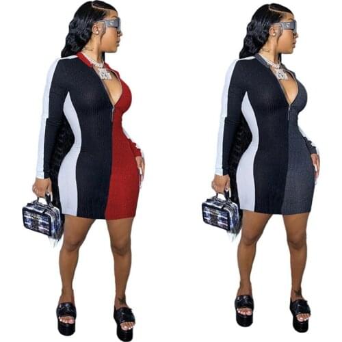 Dropshipping Winter Ribbed Dresses Bodycon Sexy High Waist Long Sleeve Dress Plus Size Clothing Bulk Items Wholesale Lots