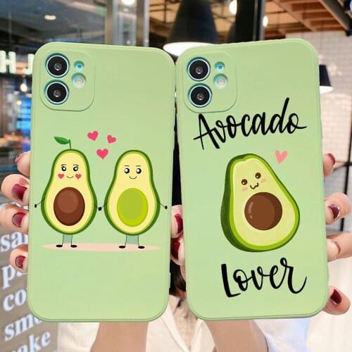 PUNQZY Avocado Cute Soft TPU Phone Case For iPhone 12 11 PRO MAX XR XS 8 6 7PLUS 12 Mini All-Inclusive Silicone Drop-Proof Cover