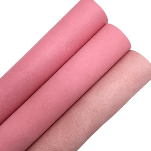Pink Faux Leather Suede Synthetic Faux Vinyl Fabric Sheets Felt Backing Material for DIBY Bows Bags Earrings 21X29CM R114A