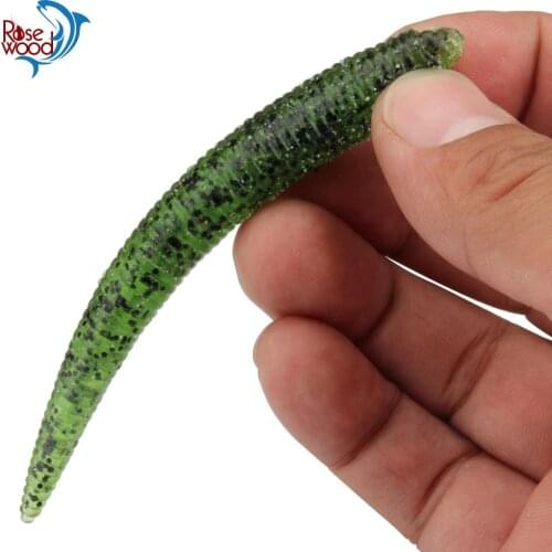 ROSEWOOD 10cm/6.4g 5 Colors Fishing Lure Soft 4PCS Stick Bait Senko Style Wacky Baits Artificial Bass Crappie Bream Soft Bait