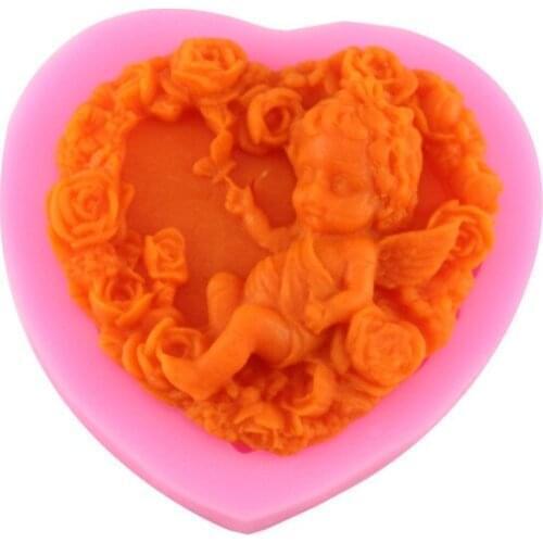 Fondant Silicone Mold Dry Pais Soap Chocolate Candy Mold Angel Rose Mujiang Sugar Art Embossing