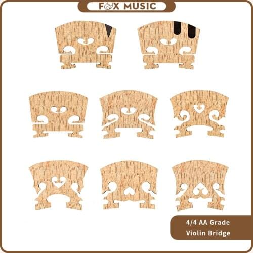 AA Grade Selected Maple Bridge 4/4 Violin/Fiddle Bridge Baroque Style Ebony Inlay Violin Strings Violin Parts Accessories