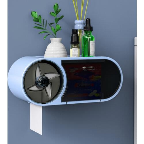 Large Capacity Toilet Tissue Holder Storage Box Wall Mounted Bathroom Waterproof Paper Holder Shelf Tissue Boxes Container