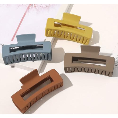 1PC Korean Solid Large Hair Claws Elegant Acrylic Hairpins Barrette Crab Hair Clips Headwear for Women Girls Hair Accessories