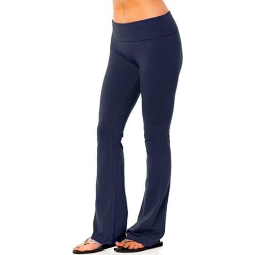 Womens Solid Color Flared Wide-leg Yoga Pants Stretch Leggings Fitness Full Length Activity Sportswear sportkleding dames