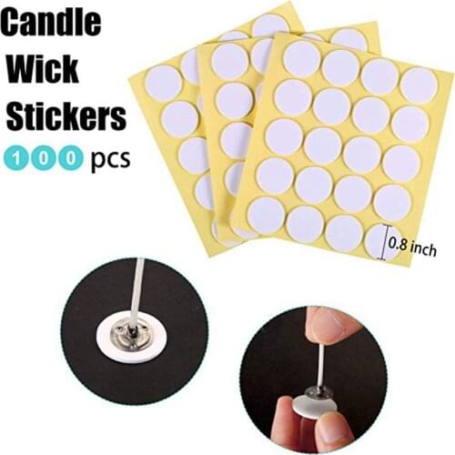 100Pcs Candle Wick Stickers, 20mm Double-sided Foam Adhesive Glue Dots Wick Heat Resistance Candle Making Supplies for Candle