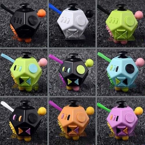 12 Side Decompression Cube Children Adult Fun Cube Toys Relieve Stresses Press Anti Stress Anxiety Depression Relief Magic Cubes