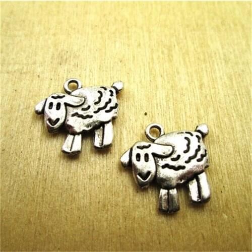 15pcs 16x18mm Sheep Charms 2 Sided Lamb Charms Pendants ,DIY Supplies DIY Necklace / Bracelets Charms Antique Silver Color