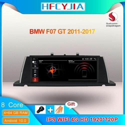 1920*720 Android 10 System Car GPS Navi For BMW F07 GT 2011-2016 8 Core Snapdragon 4+64GB WIFI 4G BT Google Carpaly IPS Screen