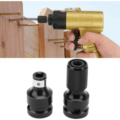 2Pcs Hex Female Telescopic Drill Socket Adapter 1/2" Square Socket to 1/4" Hex Shank Drill Bit For Electric Wrench