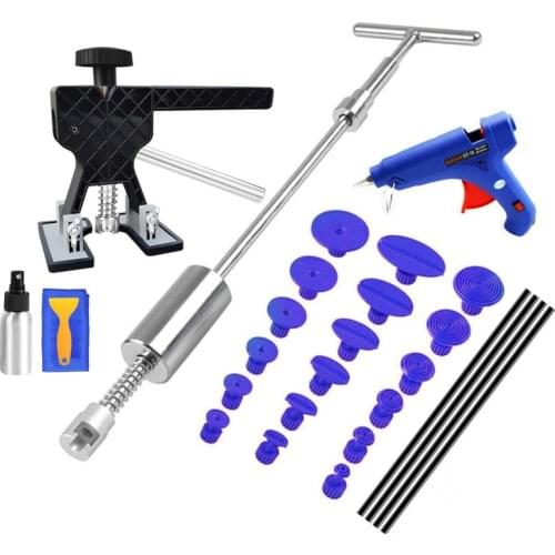 2 in 1 Slide Hammer Reverse Hammer Paintless Car Dent Repair Tools Auto Car Body Dent Puller Kit Glue Tabs Suction Cups