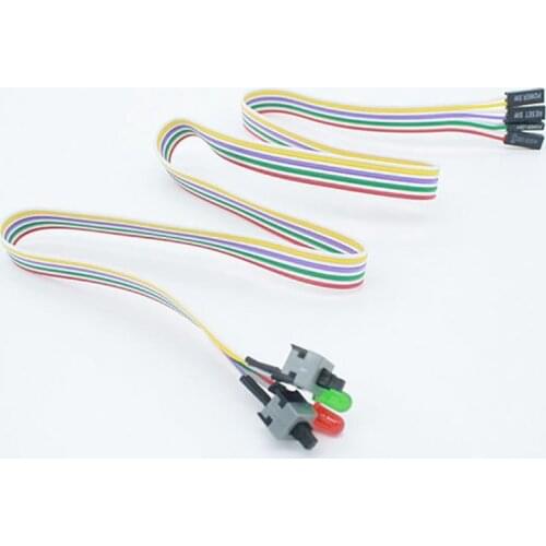 4PCS 68CM ATX PC Compute Motherboard Power Cable 2 Switch On/Off/Reset with LED Light