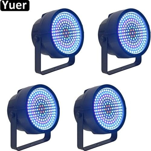 4Pcs/Lot KTV Home Party LED Strobe Par Light 169Pcs RGB 3IN1 SMD 5050 LED Flat DJ Disco Light Wedding Club Bar Flash Par Light