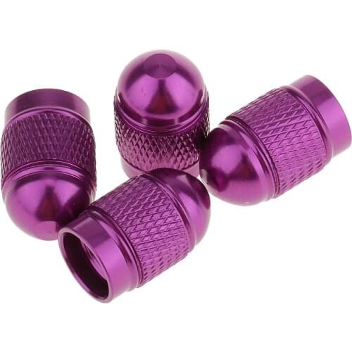 4x Purple Metal Car Truck Auto Wheels Tire Valve Stem Cap Lid Air