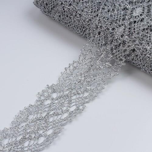 5cm 10yards Vintage Sliver Line Lace Stage Costume Accessories Formal Dress Decoration Trims Wedding Crafts