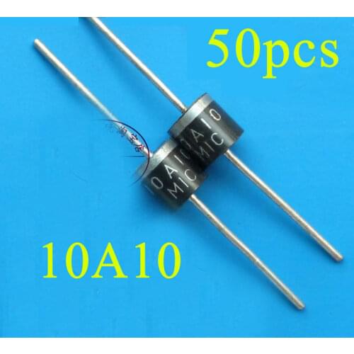 50pcs 10A10 10 Amp 1000V 10A 1KV Axial Rectifier Diode MIC