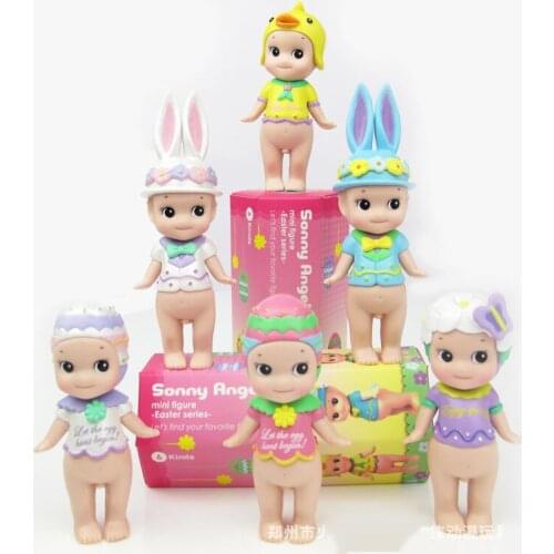 6pcs/ a lot Easter Series Sonny Angel set chocolate Kewpie baby dolls mini figure toys fruit cake
