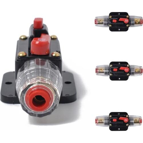 DC 12-24V 30/60/100A Car Audio Video System Inline Circuit Breaker Fuse Holder