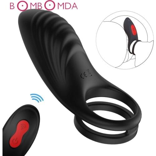 Wireless Remote Penis Vibrating Ring For Men Vagina G spot Stimulator Cock Ring Silicone Vibrator Penis Rings Adult Sex Toys