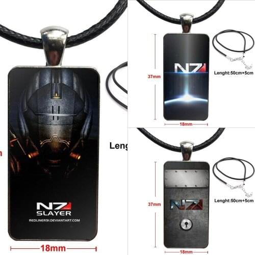 Brand Steel Color Jewelry Fashion Statement Necklace Glass Necklaces Pendants For Men Women Gift N7 Mass Effect 3