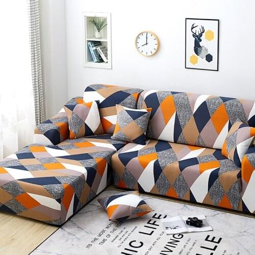 Sofa Cover Geometric Printing Couch Cover Elastic Sofa Covers for Living Room L Shaped Chaise Longue Sofa Cover 1/2/3/4 Seater