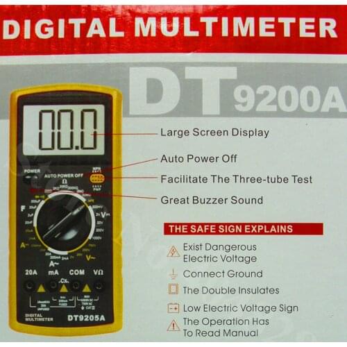 Digital Multimeter Excel DT9205A, Yellow/Black