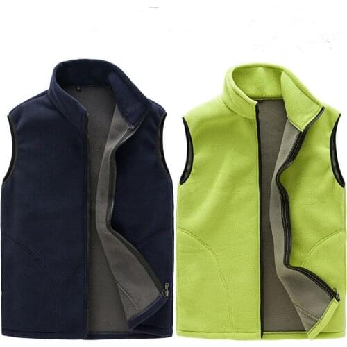 Mens and womens outdoor fleece vest vest Polar fleece thickened warm mountaineering fishing overalls