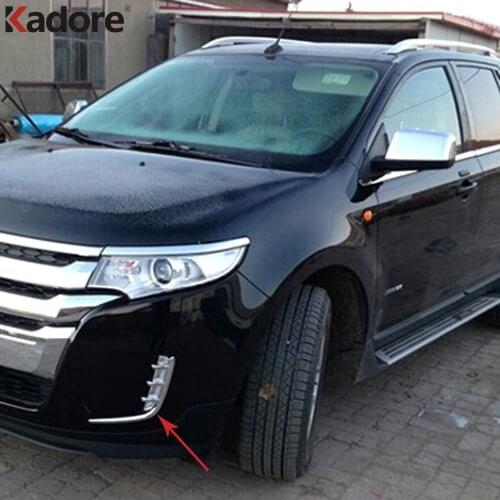 For Ford Edge 2011 2012 2013 Chrome Front Fog Light Lamp Cover Trim Foglioght Lamps Hood Bezels Decor Car Styling