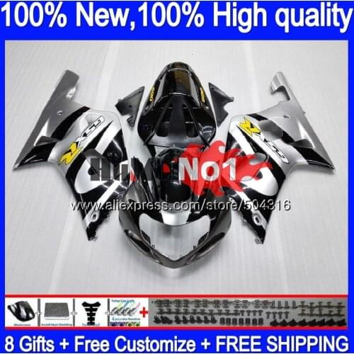 Body For SUZUKI GSX-R600 GSXR 600 K1 GSXR600 14MC.2 Silver black GSXR 750 01 GSXR-600 GSXR750 2001 2002 2003 01 02 03 Fairings