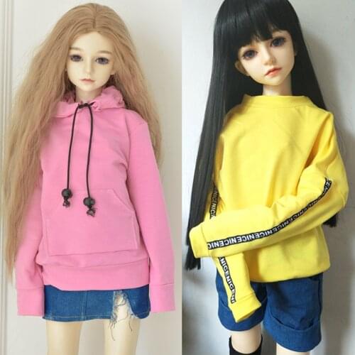 1 piece 1/3 1/4 1 / 6bjd doll fashion clothing ICY solid color hooded sweater BJD doll clothes accessories girls children toys