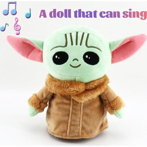 Mandalorian Baby Yoda Star Wars Children Electric Stuffed Plush Toy Cartoon Peluche Walk Learn To Talk Action figure Model Toys