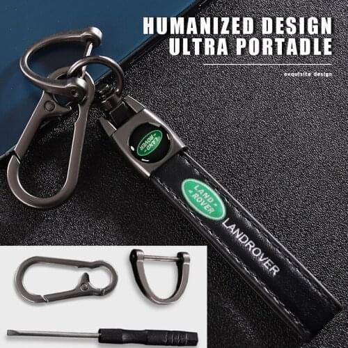 Metal Key Ring Car KeyChain With Auto Logo Steel Buckle Anti-Lost Accessories For Land Rover Freelander 2 L2 LF Discovery 3 L319