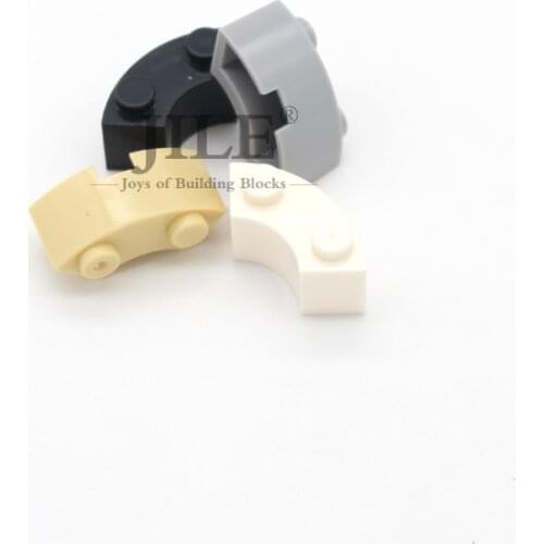 Moc Brick Round Corner 2x2 Macaroni with Stud Notch 3063 DIY Creative Enlighten Building Blocks Compatible Assembles Particles