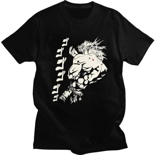 Dio Brando Jojos Bizarre Adventure T-Shirt Men Pure Cotton T Shirt Joestar Anime Kujo Blood Otaku Crusaders Short Sleeve Tee Top