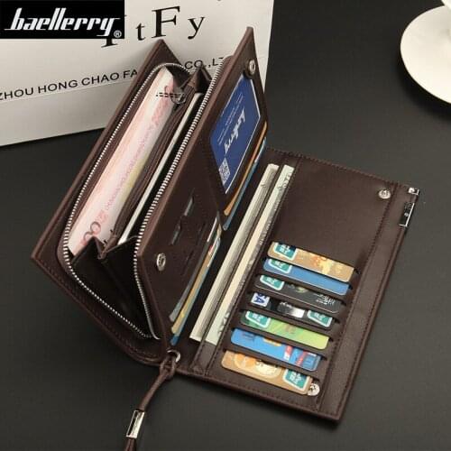 Men Wallets Classic Long Style Card Holder Male Purse Quality Zipper Large Capacity Big Brand Luxury Wallet For Men