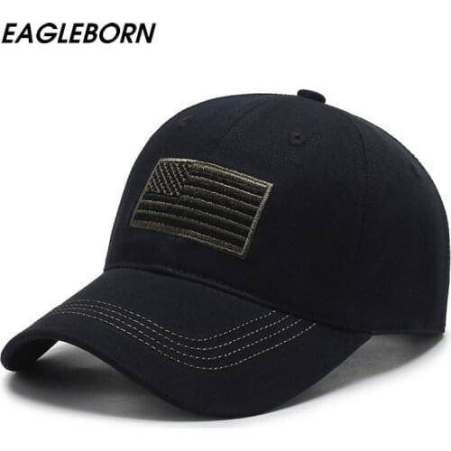 New Black ArmyGreen Camouflage Baseball Cap for Men Dad Hats Baseball Hat American Flag Embroidered Outdoor Military Hat Classic
