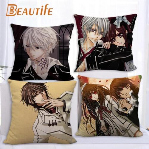 New Vampire Knight Pillowcase Bedroom Home Decorative Cover 45x45cm Square Zipper Pillow Cases Cotton Linen Fabric No Fade