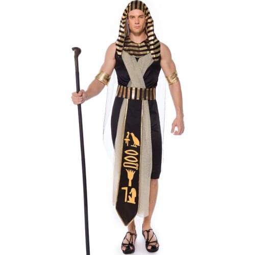 New Arrival Pharaoh Costume Cosplay For Men Ancient Egypt King Suit For Adult Halloween Costume For Men Carnival Party Dress Up