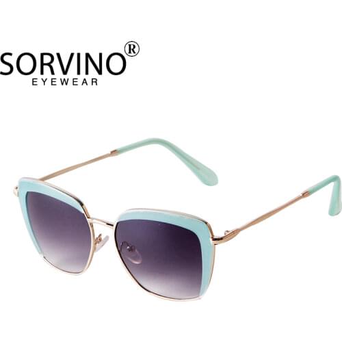 New Retro Irregular Metal PC Sunglasses High-quality Half-frame Brand Design Trendy Square Female Sun Glasses Mirrored Lens H37