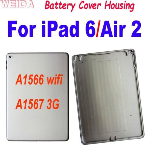 New for iPad 6 Back Battery Cover For iPad 6 iPad Air 2 A1566 A1567 Rear Housing Case Back Cover Case Housing Door Case WIFI /3G