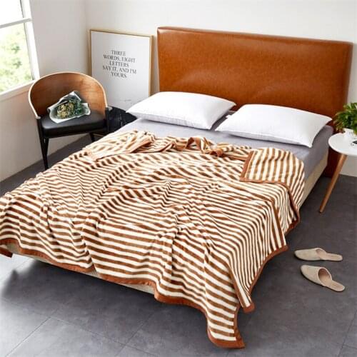 Stripe blankets simple quilts twin full queen king girls blankets Throw Flannel blanket on Bed/car/sofa luxury fashion warm rugs