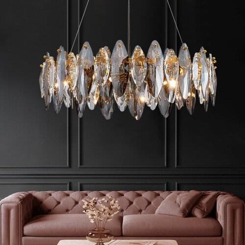 Postmodern light luxury K9 crystal Chandelier Nordic living room simple Hanging Lamp restaurant hotel LED Chandelier Lighting