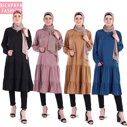 Ramadan Eid Mubarak Short Abaya Turkey Arabic Malaysia Hijab Muslim Dress Islamic Clothing Abayas For Women Ropa Musulmana Mujer