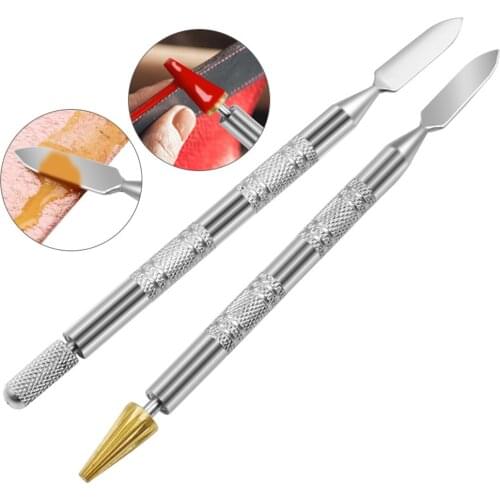 Dual Head Applicator Pen Dual-purpose Brass Head Leather Edge Oil Gluing Dye Pen Paint Roller Tool Painting Leather Craft Roller