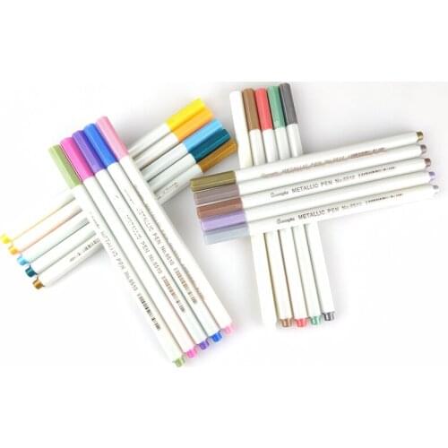 Diy quick drying colored metallic marker pens for photo album card and wax seal