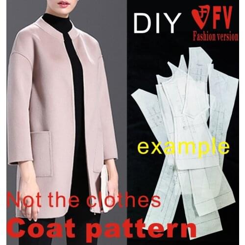 Design pattern womens zipper double-sided wool coat coat pattern 1:1 garment sewing drawing BY-188