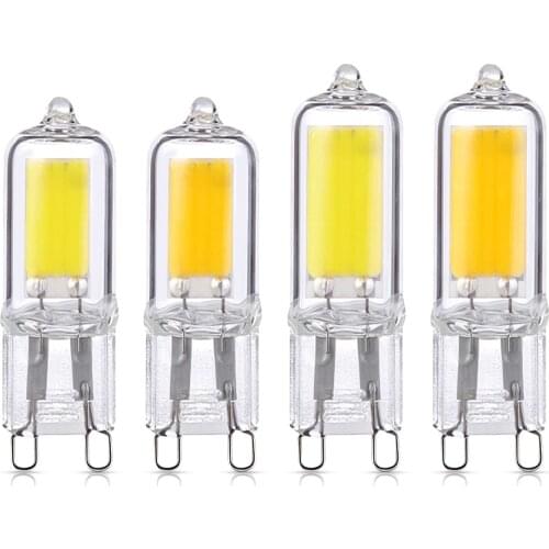 Super Bright Lamps Power Lighting G9 COB LED Bulb Mini Light Bulbs Glass Chandelier Bulbs 3W 5W 220V Home G9 Spotlight Halogen