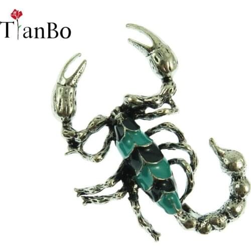 TianBo Exaggerated Jewelry Scorpion Brooches for Men Women Enamel Bijoux Bridal Wedding Animal Centipede Brooch