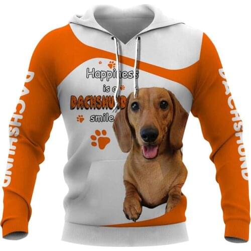 CLOOCL Dachshund Smile Men Hoodies Pets Paws 3D Print Men Clothing Loose Casual Pullovers Tops Unisex Harajuku Streetwear