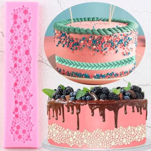 Pearl Lace Border Silicone Molds Wedding Cake Decorating Tools Necklace Cupcake Fondant Mold Candy Clay Chocolate Gumpaste Mould